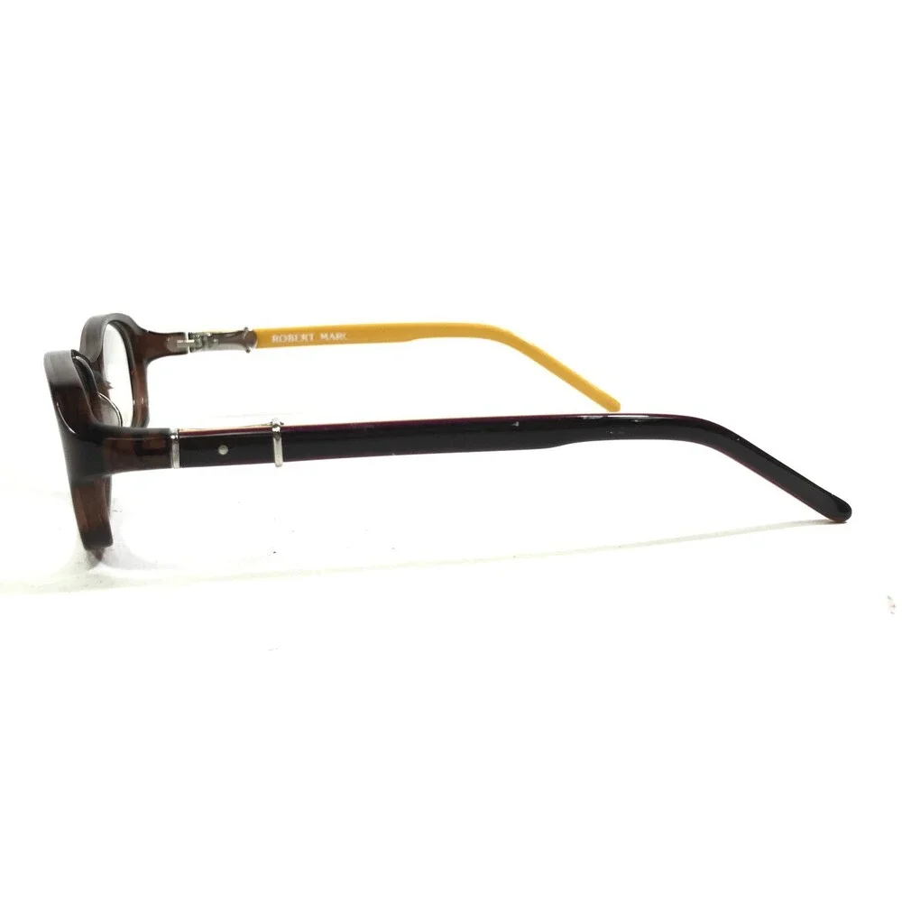 Robert Marc Eyeglasses Frames 266-161 Brown Yellow Rectangle Full Rim 50-17-125